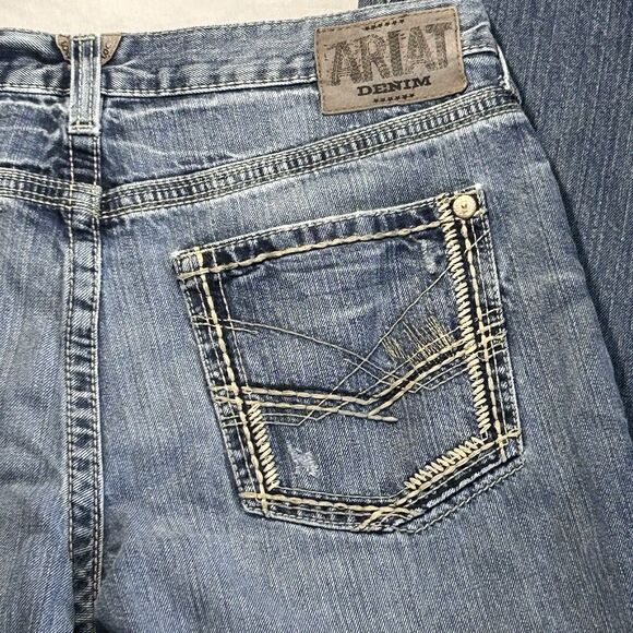 Ariat M5 Gambler Slim Straight Jeans Mens 34x30 Medium Wash 100% Cotton - Picture 2 of 15